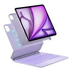 Etui na iPad Air 13 cali TYPECASE Edge+ Jasnofioletowy Klawiatura