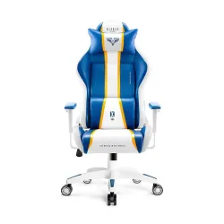 Fotel Diablo Chairs X-One 2.0 King Size Aqua Blue Gamingowy do 160kg Skóra ECO Tkanina Biało-niebieski