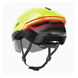 Kask rowerowy z kierunkowskazami ABUS Hyp-e Ace signal yellow
