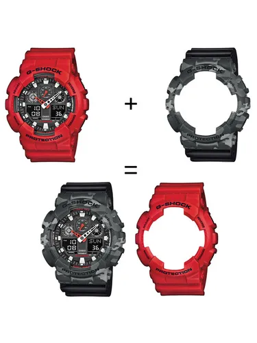 Casio Zegarek SET GA-100B-4AER + BEZEL 10507071 + PASEK 10347688