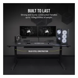Biurko Corsair Platform:6 Standardowy180cm Czarny Laminat