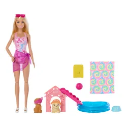 Lalka Barbie Pieski na basenie JBF35