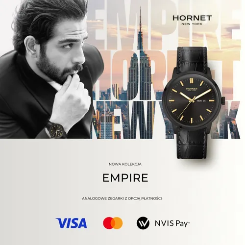 Zegarek HORNET Art Deco NFC 43mm Zielono-brązowy