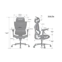 Fotel Anda Seat X-Air Pro XL Gamingowy do 120kg Tkanina Czarny