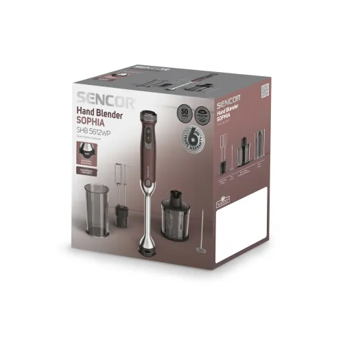 Blender Sencor SHB 5612WP 1500W Rozdrabniacz Końcówka do ubijania Spieniacz do mleka