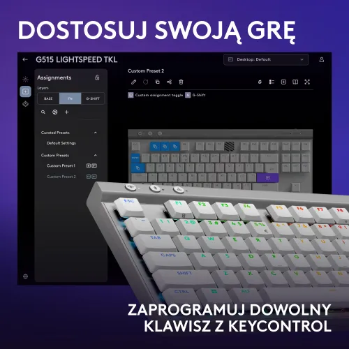 Klawiatura mechaniczna Logitech G515 LIGHTSPEED TKL Biały