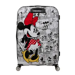 Walizka duża American Tourister Wavebreaker Disney - Minnie comics white