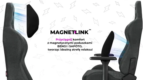 Fotel YUMISU 2050 Magnetic Ciemnoszaro-czarny