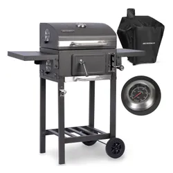 Grill węglowy ogrodowy Berdsen BD-892 żeliwny ruszt z pokrywą termometr + pokrowiec