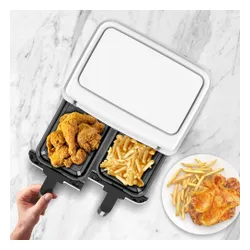 Air Fryer Frytkownica beztłuszczowa TURBOTRONIC TT-AF118 Biały 7.26l z podwójnym koszem