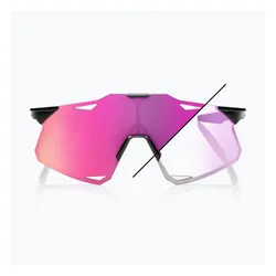 Okulary przeciwsłoneczne 100% Hypercraft gloss black/photochromic purple mirror