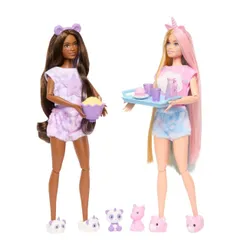 Mattel Barbie Подарочный набор для кукол Barbie Cutie Reveal Пижамная вечеринка