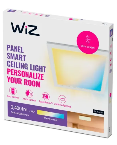 Lampa sufitowa WiZ Kwadratowa 36W Biały