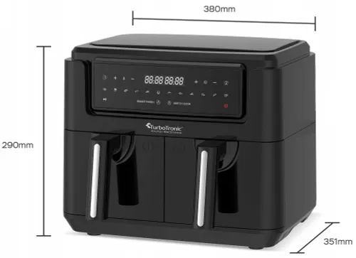 Air Fryer Frytkownica beztłuszczowa TURBOTRONIC TT-AF118 7.6l z podwójnym koszem