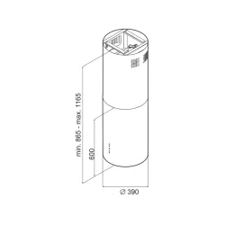 Okap VDB Cylindra W Inox