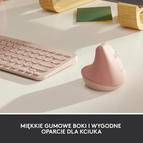 Myszka Logitech Lift praworęczny - różowy