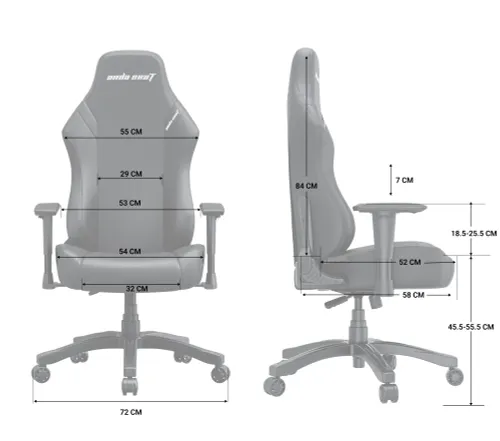 Fotel Anda Seat Luna L Gamingowy do 110kg Tkanina Czarny