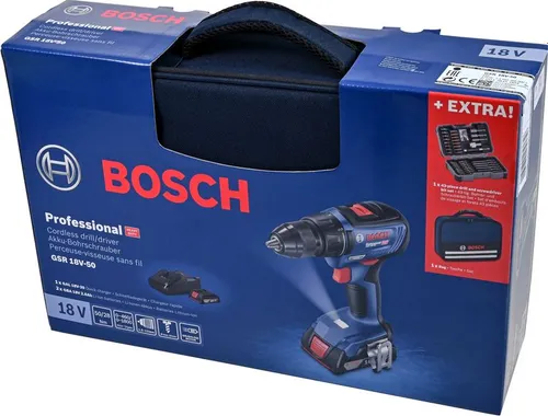 Bosch GSR 18V - 50 PROFESYONEL 18V Akülü Matkap 2 x 2 Ah (06019h5004)