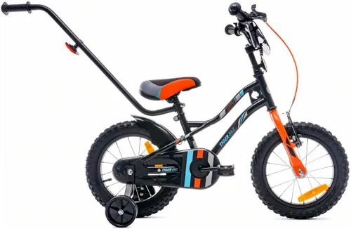 Rower dziecięcy SUN BABY Tiger Bike 14 cali dla chłopca Pomarańczowo-turkusowy