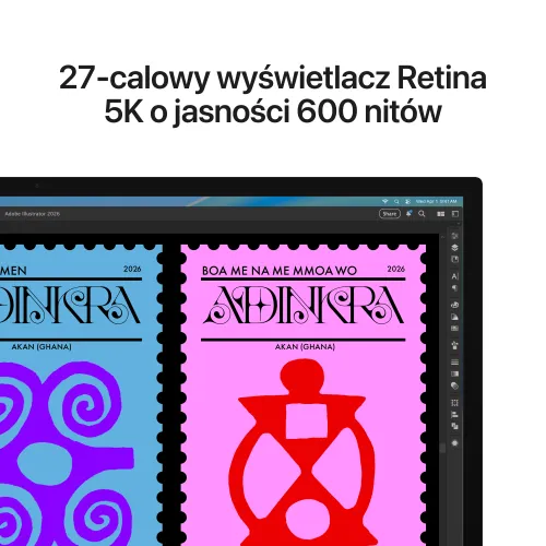 Monitor Apple Studio Display 2026 MFF04RC/A 27" 5K 60Hz Szkło nanostrukturalne Podstawka z regulacją pochylenia i wysokości