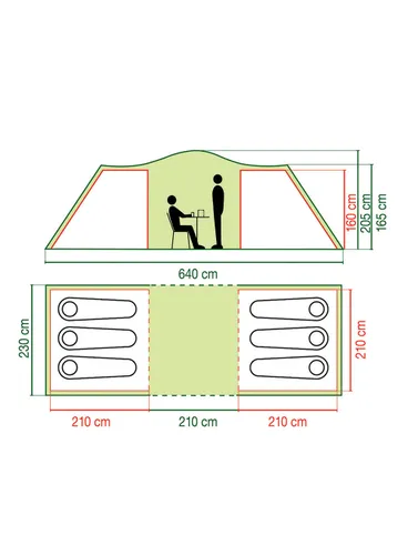 Namiot 6-osobowy Coleman Ridgeline 6 Plus - green