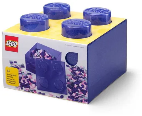 Lego 40090800 Classic Pojemnik klocek Lego Brick 4 z pokrywką – Fioletowy