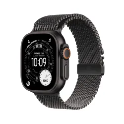 Apple Watch Ultra 3 GPS + Cellular koperta z tytanu Czarna 49mm Bransoleta mediolańska z tytanu Czarna Rozmiar S