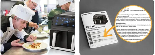 Air Fryer Frytkownica beztłuszczowa BERDSEN BD-653 8l z podwójnym koszem