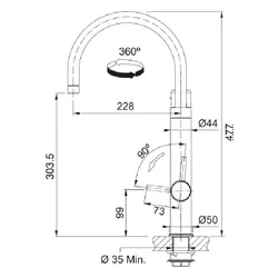 Bateria FRANKE Vital J 120.0621.312 Czarny/stal