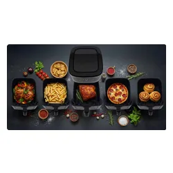Air Fryer Frytkownica beztłuszczowa BERDSEN BD-656 9.1l 7 gotowych programów Srebrny