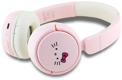 Słuchawki nauszne HELLO KITTY Face Logo Różowo-biały