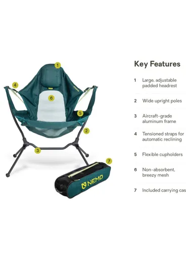 Krzesło turystyczne Nemo Stargaze Reclining Camp Chair - lagoon
