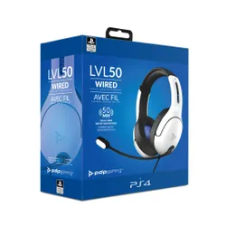 Проводные наушники с микрофоном PDP Lvl50 Wired PS5 / PS4-белый