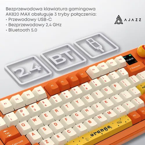 Klawiatura mechaniczna Ajazz AK820 MAX Plus Avocado Switch Pomarańczowy
