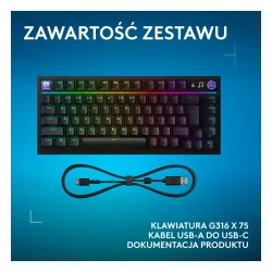 Klawiatura mechaniczna Logitech G316 X 75 Czarny