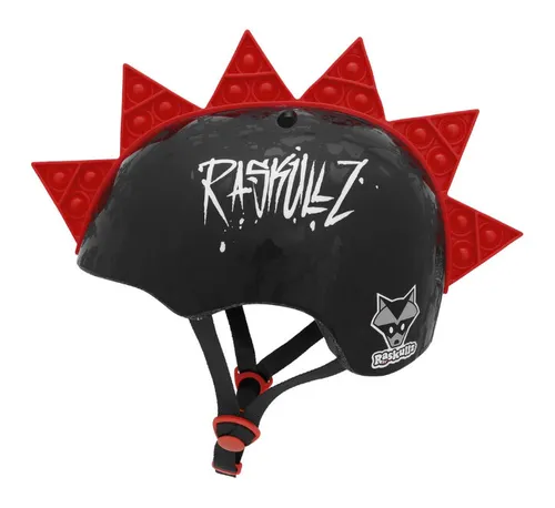 Kask rowerowy RASKULLZ Pop Splat Czarno-czerwony dla Dzieci (rozmiar S)