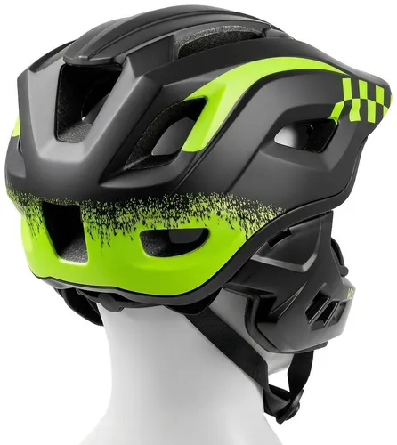 Kask rowerowy VAYOX Enduro VA0421BM Czarny Full Face z odpinaną szczęką (rozmiar M)