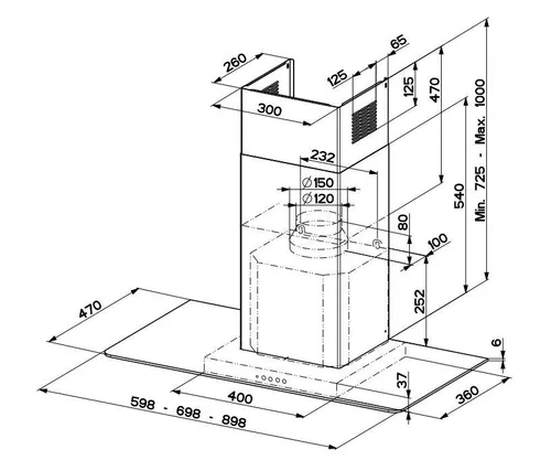 Вытяжка Franke Glass Linear FGL 925 XS NP нержавеющая сталь