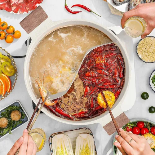 Garnek Dzielony Z Przegroda Dwukomorowy Chiński Fondue Non-Stick Hot Pot 30