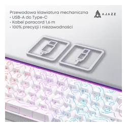 Klawiatura mechaniczna Ajazz NK68 Red Switch Biały