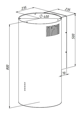 Okap Akpo WK-10 Balmera WL 450 Złoty