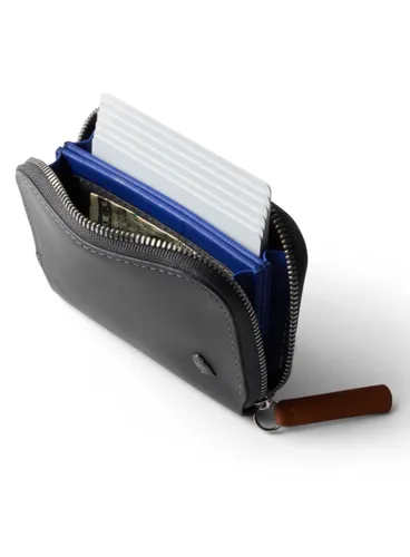 Кожаный кошелек унисекс Bellroy Folio Mini - угольный / кобальтовый
