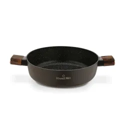 Patelnia na indukcję krótkie uchwyty z pokrywką Starke Pro Starlet Brown 28 x 8 cm