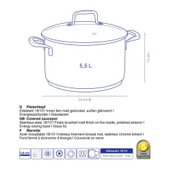 KELA Flavoria 5,5 l - garnek ze stali nierdzewnej z pokrywką