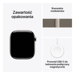 Apple Watch 11 GPS + Cellular 42mm koperta z tytanu (naturalny) + bransoleta mediolańska (naturalny)