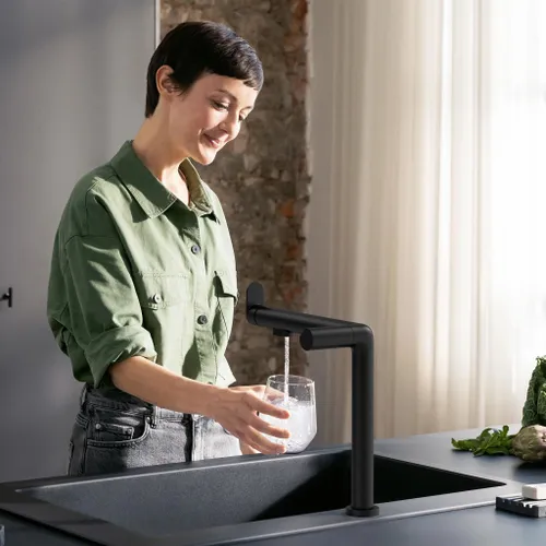 Bateria HANSGROHE Aqittura M91 76837670 z filtrem Czarny mat