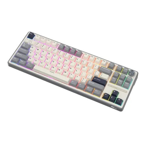 Klawiatura mechaniczna Royal Kludge RK-R87 Pro Half Grey Creamy Switch Biało-Szary