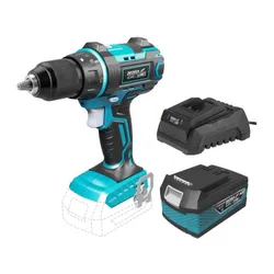 Wiertarko-wkrętarka DEDRA DED7041 + Akumulator DEDRA DED7034 SAS+ALL 4Ah 18V + Ładowarka DEDRA DED7038 SAS+ALL