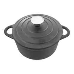 Garnek Żeliwny z Pokrywką do Gotowania Duszenia Pieczenia Brytfanka 23cm 4L