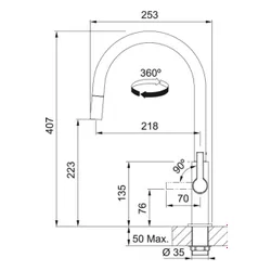 Bateria FRANKE Maris Slim J Pull-Out 115.0728.389 Czarny mat